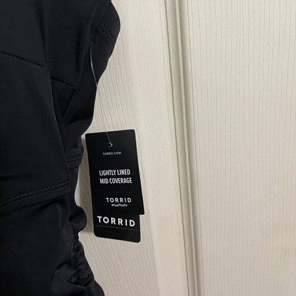 Torrid Womens Black NWT Underwire Ruched Retro Mid-Length Swim Dress 3X DD/F - Picture 5 of 12